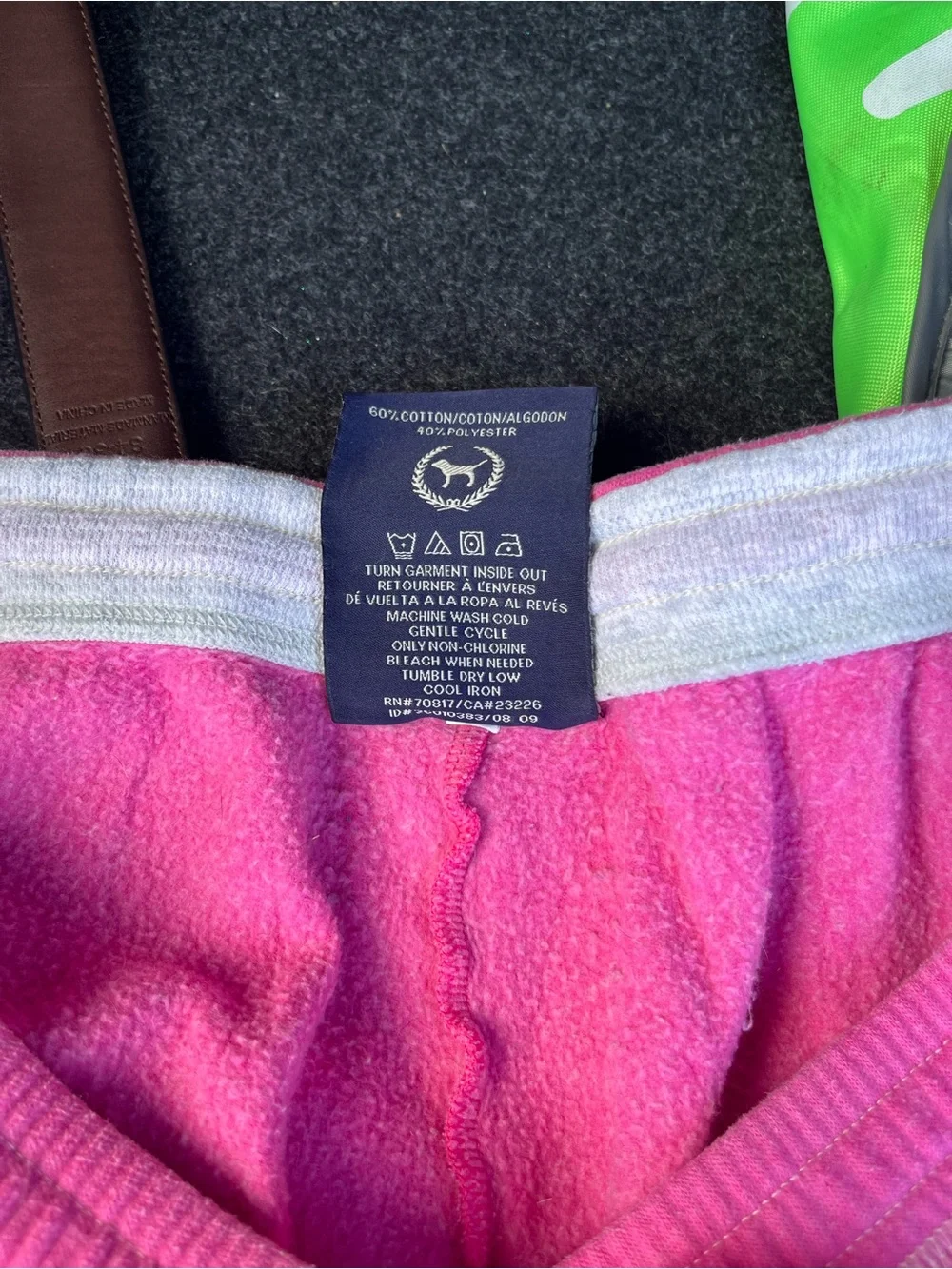 PINK Y2K Sequin Logo Sweatpants Hot Pink Size M - Picture 5 of 6